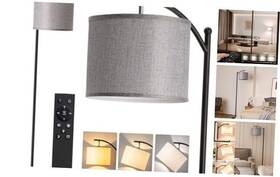 Yy-03 Jmyy Floor Lamp For Living Room With Remote Dimmable Black And Gray Shade