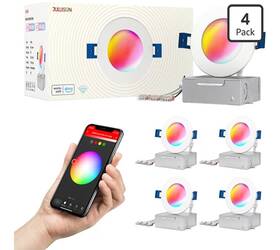 B0bj234nwg Jullison 3 Inch Led Recessed Canless Smart Wafer Downlight Wifi App And Voice Control 120vac