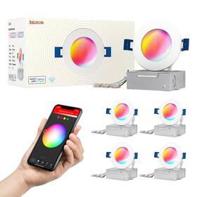 Sp3insmwh4p Jullison 3 Inch Led Recessed Canless Smart Wafer Downlight Wifi App And Voice Control 120v
