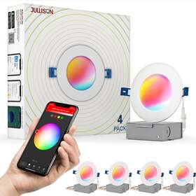 Sp4insmwh4p Jullison 4 Inch Led Smart Slim Recessed Pot Light Wifi App And Voice Control 120v