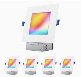 Sp6insmwhsq4p Jullison 6 Inch Led Smart Slim Recessed Pot Light Square Wifi App And Voice Contr
