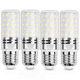 Junedoo 4p12w-e26dw E26 Led Light Bulbs 12w 6000k Edison Screw 100w Daylight White