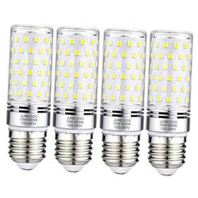 Junedoo 4p15w-e26dw E26 Led Light Bulbs 15w 6000k Edison Screw 120w Daylight White
