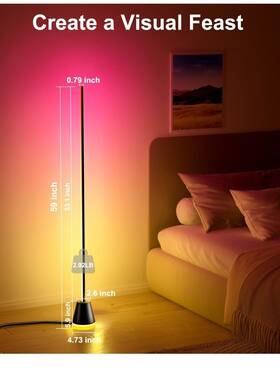 Hx-818 Keepsmile Smart Rgb Led Corner Floor Lamp Super Bright Standing Lamps For Living Room With