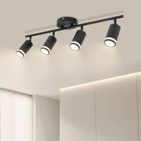 Ketom B0c5xnj2x3 4-light Track Lighting Fixtures Ceiling Gu10 Black Led Spotlight