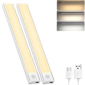 H2415-dnj Kingeng 2 Pack 12in Under Cabinet Light Motion Sensor 3000k/4000k/6000k Dimmable 200lm