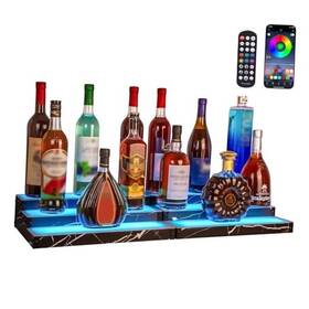Yh-252 Klearbloom Lighted Liquor Bottle Display Shelf 2-pack Rgb Bar With Music Sync &