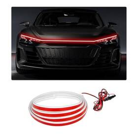 Kvaey Kvaey-3541ch Car Hood Light Strip Flexible Dynamic Engine Led Daytime 59 Inch Red