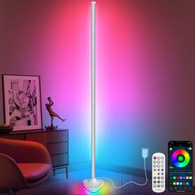 Ls903-silver Lansuper Corner Floor Lamp Smart Rgb Led 7 X 3 15 Inches White