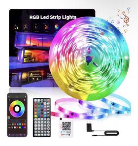 Dcs-24v Ledagic Inch 50ft Rgb Led Strip Lights Bluetooth App Control Room Decor Color Changing