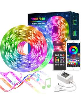 B09zxtyz1r Ledecor Led Strip Lights 100ft Smart Light With Bluetooth And App Control