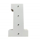 Lednumber-1 Wonfast Decorative Light Up Wooden Number Letters White Wood Marquee