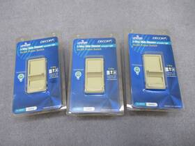 6633-i Leviton 3-way Slide Dimmer With Locator Light Ivory 3-pack New