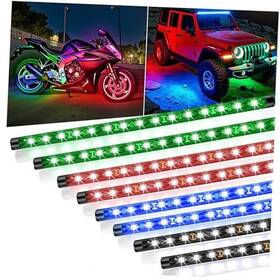 Sl80-mix-8p-fba Leymanriya 8 Pcs Car Led Light Strip Ip67 Waterproof 11 Inch Flexible 2green 2blue 2red 2white Sl80-mix-8p-fba Leymanriya 8 Pcs Car Led Light Strip Ip67 Waterproof 11 Inch Flexible 2green 2blue 2red 2white