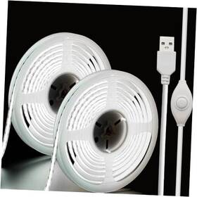 Lfkj 706511824332 5v Usb Led Strip Lights 2pack Cob Light Tv 3.28 Ft X 2-5v White