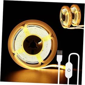 Lf200 Lfkj 2pack Usb Led Light Strip 3000k White Cob Lights 3.28ft X2 Warm