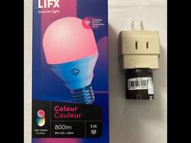 Lifx 347403002547 Color A19 800 Lumens Wi-fi Smart Led Light Bulb And Outlet Adapter