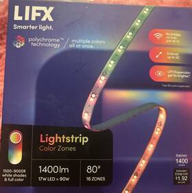 Lifx 347403003957 Lightstrip-color Zones 1400 Lumens/80 Inch 16 Brand New