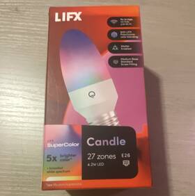 Lifx Cplaae26 New Supercolor Smart Led Candle Bulb E26 4.2w Rgb Dimmable 1500-9000k