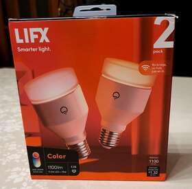 Hb2lhla19e26us Lifx A19 Adjustable Dimmable Wifi Smart Led Light Bulb Pack Of 2