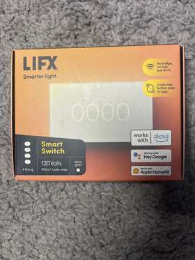 Lfswwht4fus Lifx Smart Switch 4 Button In-wall Wi-fi Touch New Sealed