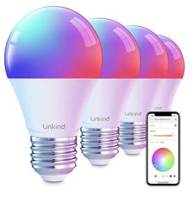 Ls10001-rbgtw-na-4 Linkind Smart Light Bulbs Bulb That Work With Alexa And Google... Fast Ship