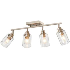 B0f7lqtm6t Lousace 4-light Brushed Nickel Track Lighting Kit Clear Glass Modern