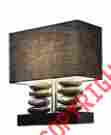 Lt1036-blk Lt1036 Elegant Designs Rectangular Dual Stacked Stone Ceramic Table Lamp Bk