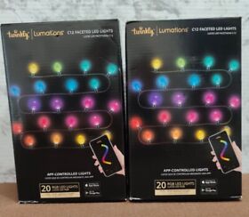L9020042nu45-u-a Lumations Twinkly C12 Faceted Lights 20 Led Bulbs Multi Color Lot Of 2