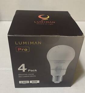 Lumiman 192242325499 Smart A19 Color Changing Light Bulbs E26 7.5w 60w Equivalent 4 Pack