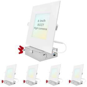 Lr23747-4 Luxrite 6 Inch Ultra Thin Led Square Recessed Lighting With Inches White