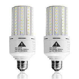 Acl50-03 Lzns Lighting 2-pack Led Light Bulb 400w Equivalent 6250 Lumen 5000k Cool Daylight White
