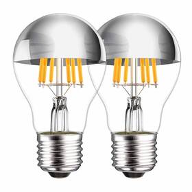Mapcyon 734059827294 Half Chrome Light Bulb 6w 60 Watt Equivalent Dimmable Silver Tipped