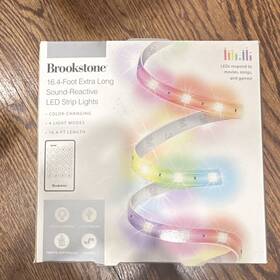 Bstv4805 Marcelle Group Llc Brookstone 16.4 Ft Sound-reactive Color-changing Led Light Strip Remote