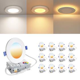 Yli0101-12w5c12p-usmd Mdtlight 12 Pack 4 Inch Led Recessed Ceiling Light With Night