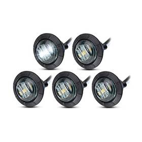 5-3led-bkw Meerkatt Pack Of 5 3/4 Inch Small Round Smoked Lens White Led Flush Mount