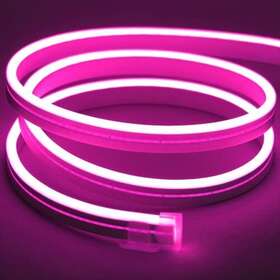 Meijiajia 735209988216 Led Neon Strip Lights Pink 12v/16.4ft Flexible Diffuser Cuttable And Bendable