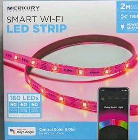 Merkury 194383023074 2 New Smart Wi-fi Light Strip Led Control By Voice Or App
