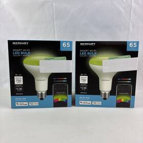 2xmerkury Merkury Innovations 844702085992 Smart Wi-fi Led Light Bulb Color White 65 Watt Eqv. Br30