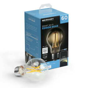 Mi-bw911-999w Merkury Innovations A19 Wifi Led Smart Bulb 60w Glass Vintage Edison Style Requ