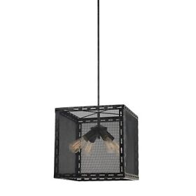 Bm241107 Metal Wire Mesh Design Shade Chandelier With Cord Black