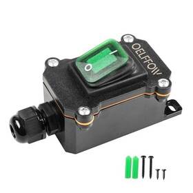 Lbt-fst-11-g-2 Minyu Store Waterproof Boat Rocker Switch With Green Light Dpst Green/1 Switch/1 Outlet