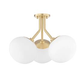 H134603-agb Mitzi - Estee-three Light Semi-flush Mount In Style-19 Inches Wide By 14