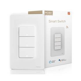 Ws-b-us3-wh-ms Moes Smart Triple Light Switches 2.4ghz Wi-fi 3 Gang Single Pole S... Fast Ship