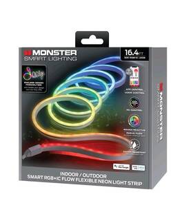 Monster 805106896751 16.4ft Smart Neon Flow Light Strip Outdoor Color Flexible Corded