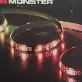 Mlb7-1027-blk Monster Basics Rgb W Multicolor Multiwhite Led Light Strip Remote Usb 6.5ft/2m