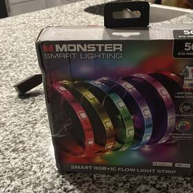Monster Mlb7-1074-rgbic Smart Lighting Rgb Ic Flow Led Light Strip 16.4 Ft Alexa/google