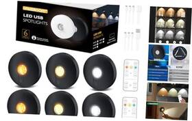 T048 Ningbo Tianqi Intelligent Technology Co. Ltd Puck Lights With Remote Timer Under Cabinet Kitchen 2 Pack Black