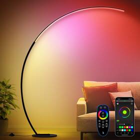F230017p1rgbcw Nintiue Rgb Floor Lamp With 3 Color Temperatures Ultra Bright Matte Black-rgbcct