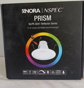Nlpr-5641rgbw Nora Lighting Nlpr-5641rgbw/ww Prism Nlpr-5641. 5 Inch /6 Smart Led Rgbw Retrofit Downlight-new. Free Shipping